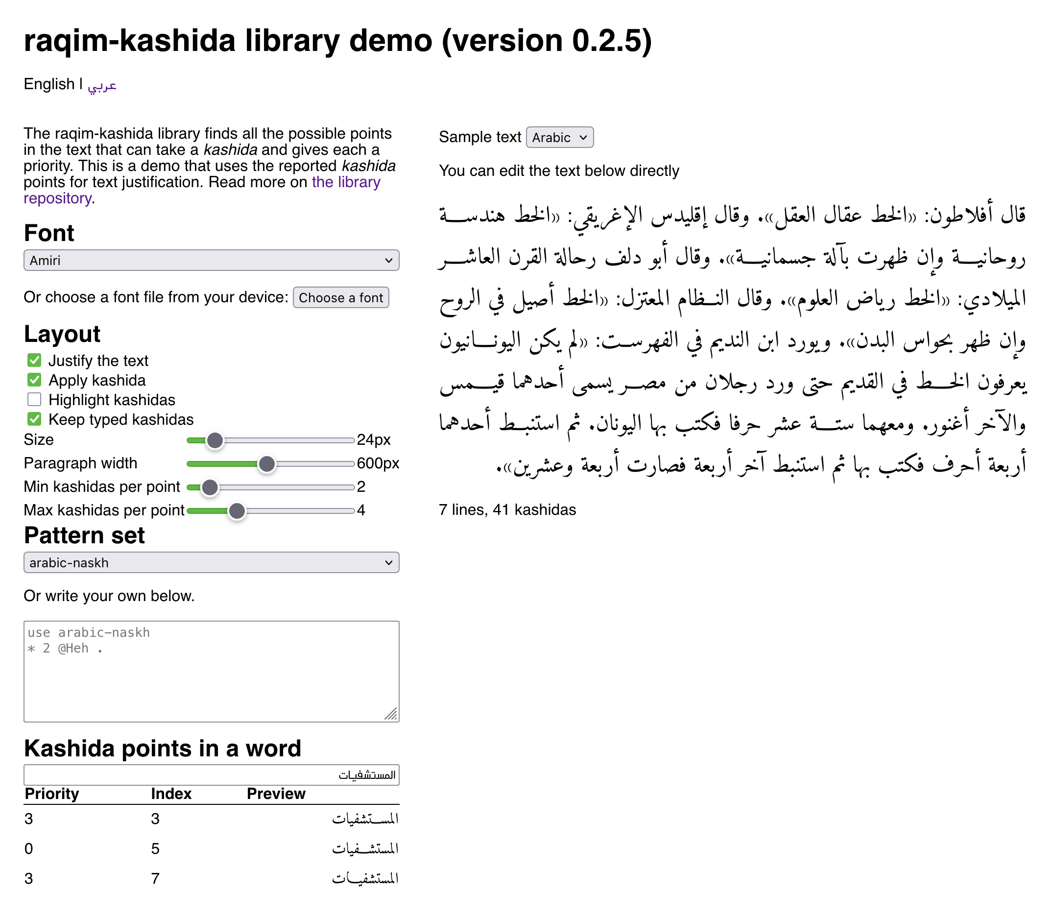 The demo